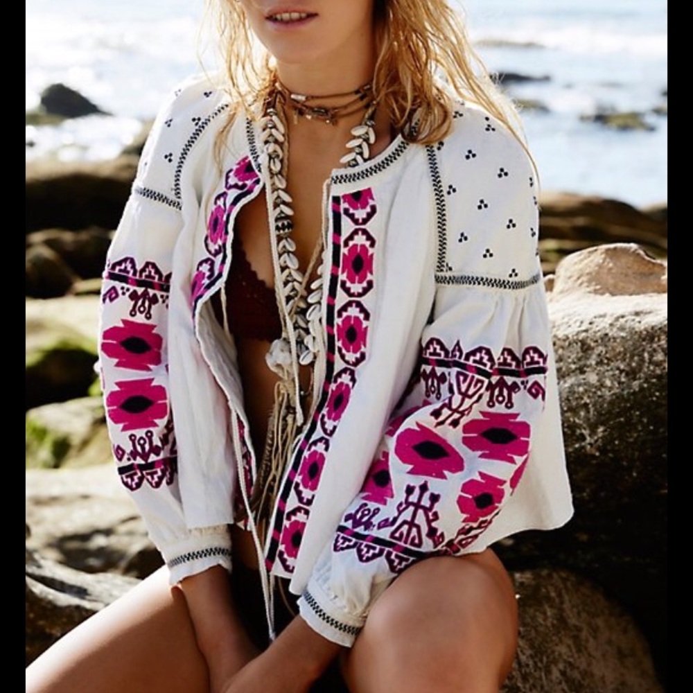 - Free People Embroider Swing Tie Jacket.